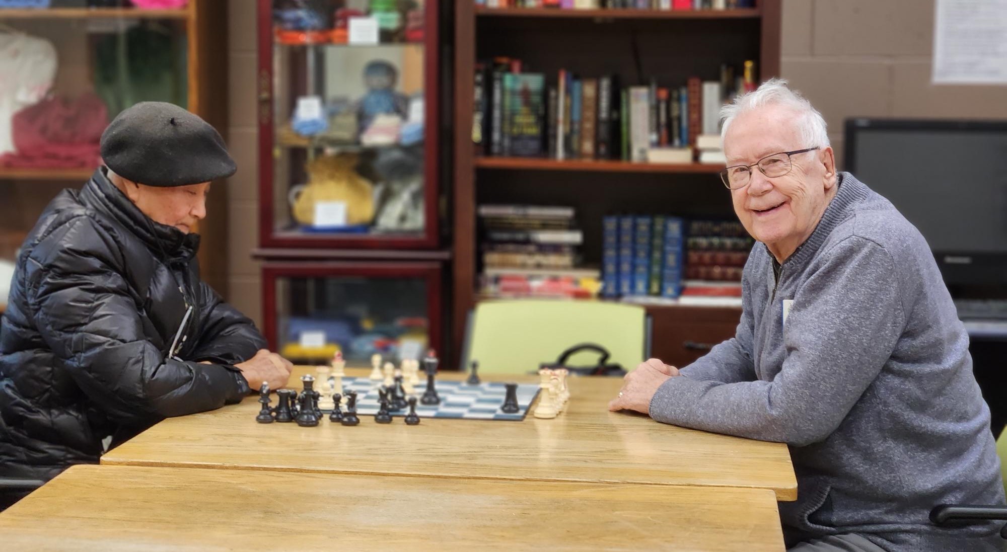Orville playing chess