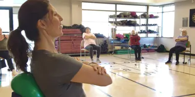 Instructor teaching a fitness class