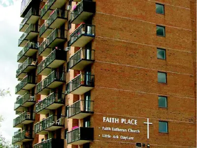 Street view of Faithplace apartment building