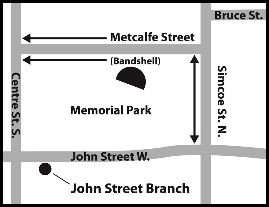 Map of John Street Branch Parking
