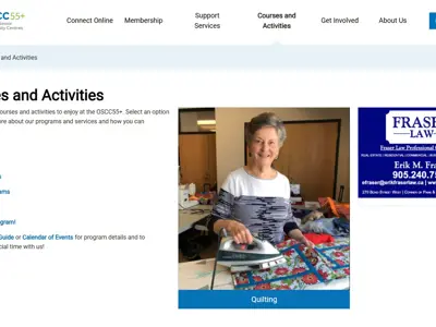 Direct web advertisement on OSCC55+ website