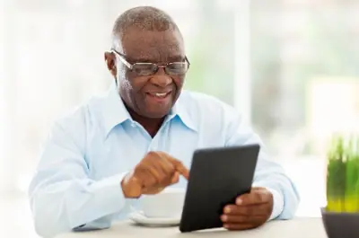 Man on iPad