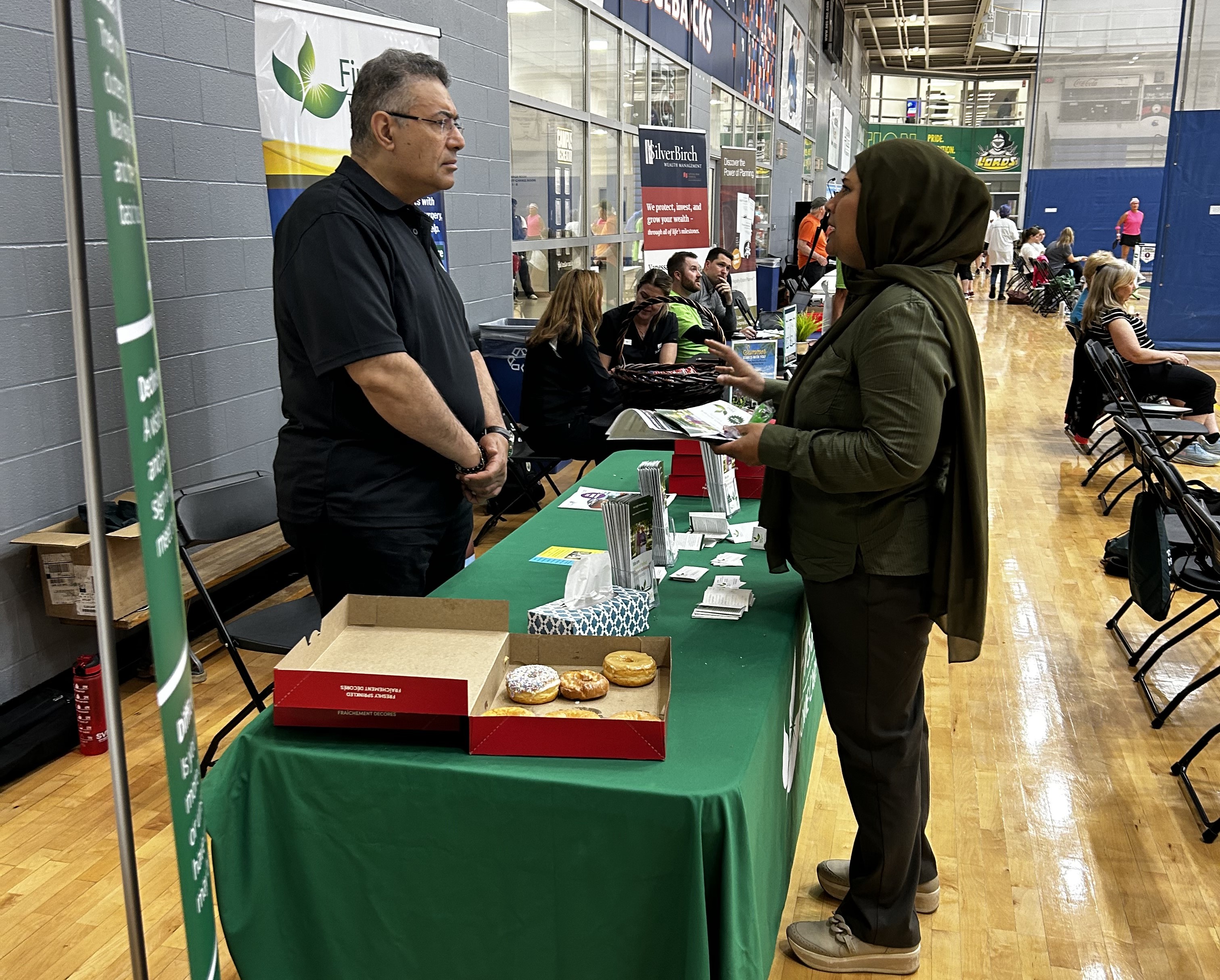 Business partner booth at a fundraising event