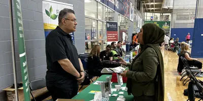 Business partner booth at a fundraising event