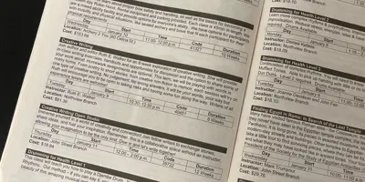 Activity guide courses in general interest section